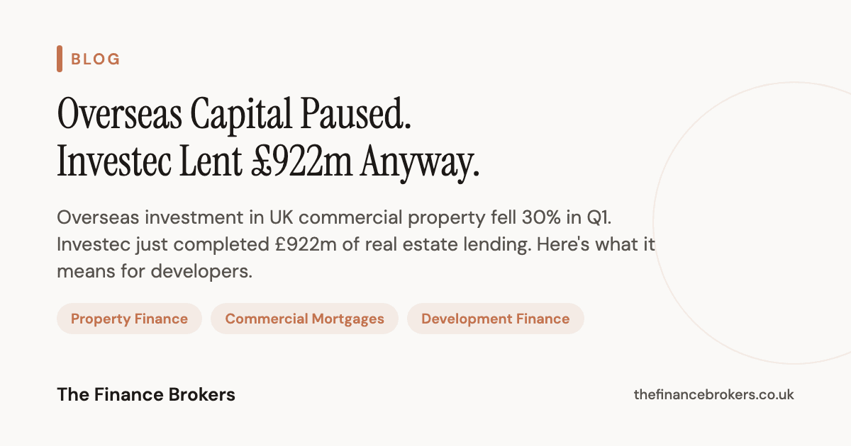 Overseas Capital Paused. Investec Lent £922m Anyway.